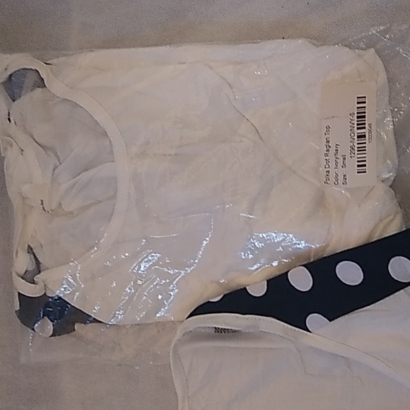 12 pm by Mon Ami polka dot raglan top navy size small - Picture 5 of 5